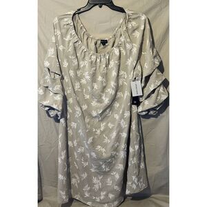 Chloe Rene‎ Ladies Plus Off The Solder Ruffle Sleeve 3X New With Tags